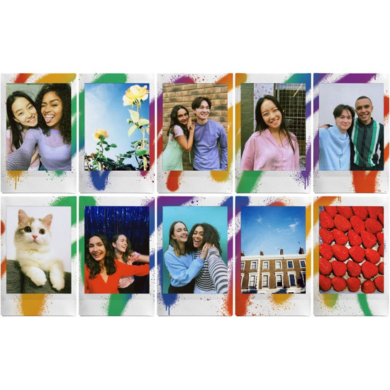 Fujifilm | Instax Mini | Art Spray Sheet (10pl) Instant Film | 54 x 86 mm | Hi-Speed ISO 800 – With superb grain quality, INSTAX Contact Sheet Film ensures vibrant colors and natural skin tones