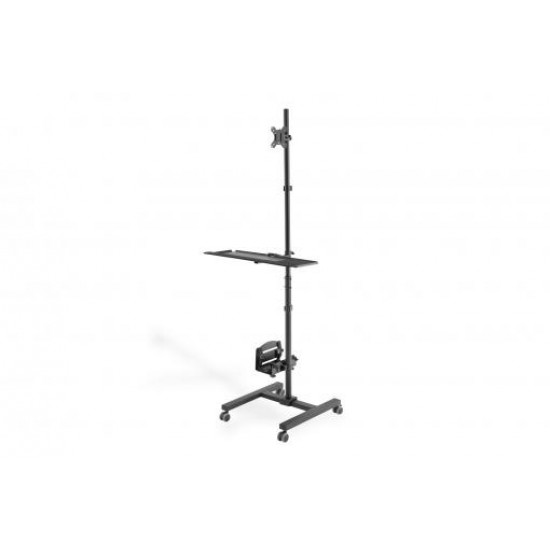 Digitus | Mobile workstation with individual height adjustment | DA-90374 | Monitor Mount, PC Holder | 17-32  | Black