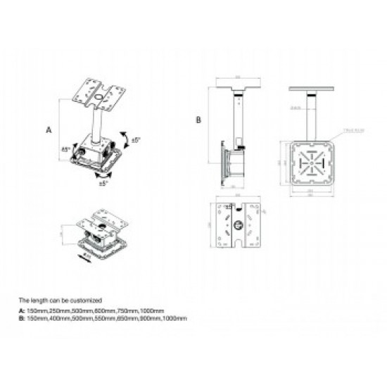 MB PROJECTOR MOUNT PRO HD 40KG WHITE