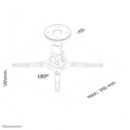 NEWSTAR PROJECTOR CEILING MOUNT (HEIGHT: 19 CM) 10 KG BLACK