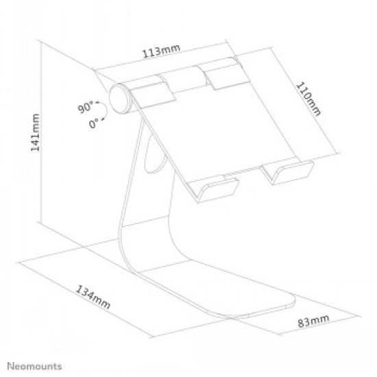 NEWSTAR TABLET DESK STAND (SUITED FOR TABLETS UP TO 11), SILVER