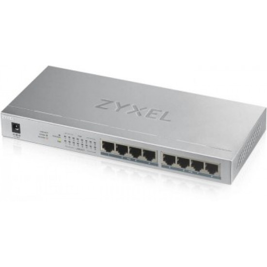 ZYXEL GS1008-HP, 8 PORT GIGABIT POE+ UNMANAGED DESKTOP SWITCH, 8 X POE, 60 WATT