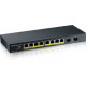 ZYXEL GS1100-10HPV2, UNMANAGED POE 8X GIGABIT, 2X FIBER UPLINK, 120 WATT POE