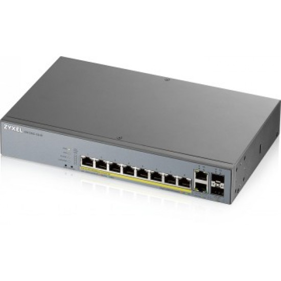 ZYXEL GS1350-12HP, 12 PORT MANAGED CCTV POE SWITCH, LONG RANGE, 130W (1 YEAR NCC PRO PACK LICENSE BUNDLED)