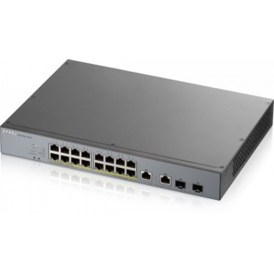 ZYXEL GS1350-18HP, 18 PORT MANAGED CCTV POE SWITCH, LONG RANGE, 250W (1 YEAR NCC PRO PACK LICENSE BUNDLED)