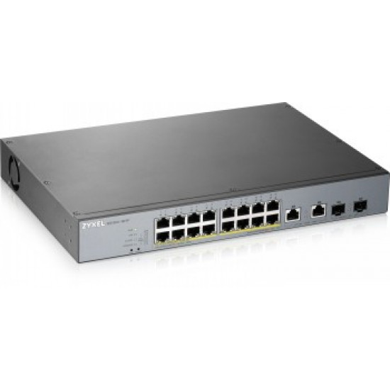 ZYXEL GS1350-18HP, 18 PORT MANAGED CCTV POE SWITCH, LONG RANGE, 250W (1 YEAR NCC PRO PACK LICENSE BUNDLED)