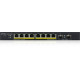 ZYXEL GS1900-10HP V2, 8-PORT GBE L2 POE SMART SWITCH + 2 SFP SLOTS, 802.3AT, DESKTOP, FANLESS, 70 WATT