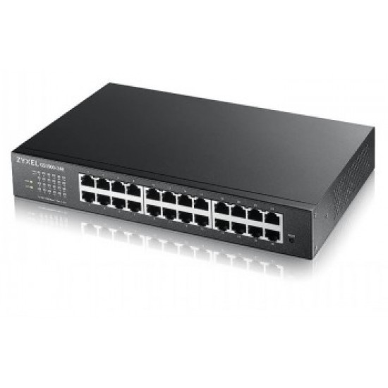 ZYXEL GS1900-24E V3, 24-PORT GBE L2 SMART SWITCH, DESKTOP, FANLESS