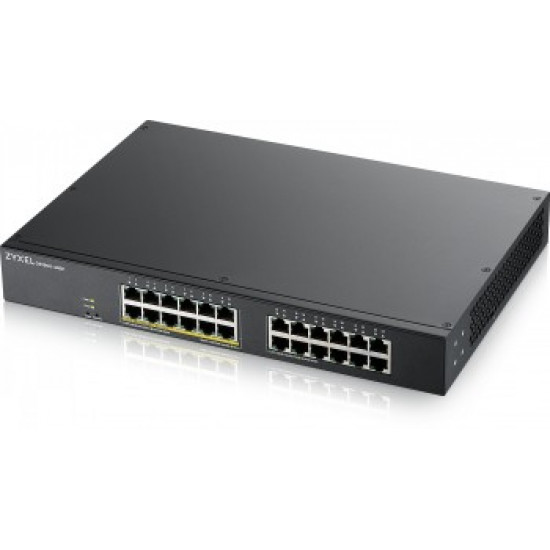 ZYXEL GS1900-24, 24-PORT GBE L2, 12 PORT POE SMART SWITCH, RACKMOUNT, 130 WATT