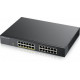 ZYXEL GS1900-24, 24-PORT GBE L2, 12 PORT POE SMART SWITCH, RACKMOUNT, 130 WATT