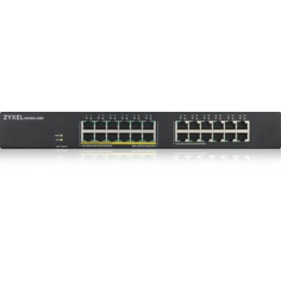 ZYXEL GS1900-24, 24-PORT GBE L2, 12 PORT POE SMART SWITCH, RACKMOUNT, 130 WATT