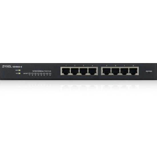 ZYXEL GS1900-8 V2, 8 PORT GBE L2 SMART SWITCH, DESKTOP, FANLESS