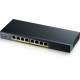 ZYXEL GS1900-8HP, 8-PORT GBE L2 POE SMART SWITCH, 802.3AT, DESKTOP, FANLESS, 70 WATT