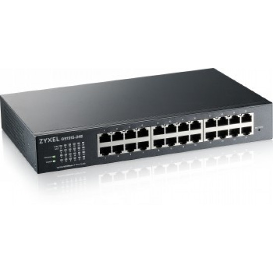 ZYXEL GS1915-24E, 24-PORT GBE SMART SWITCH, HYBRID MODE, STANDALONE OR NEBULAFLEX CLOUD, RACKMOUNT, FANLESS