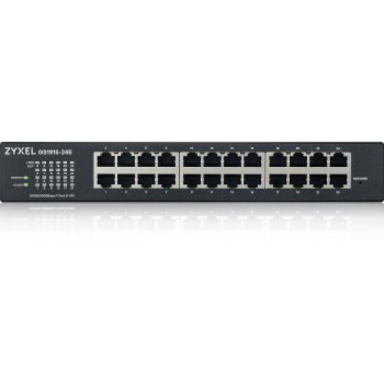 ZYXEL GS1915-24E, 24-PORT GBE SMART SWITCH, HYBRID MODE, STANDALONE OR NEBULAFLEX CLOUD, RACKMOUNT, FANLESS