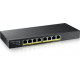 ZYXEL GS1915-8EP, 8-PORT GBE POE SMART HYBRID MODE SWITCH, STANDALONE OR NEBULAFLEX CLOUD, 60 WATT 802.3AT, DESKTOP, FANLESS