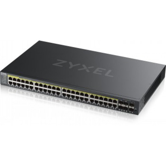 ZYXEL GS2220-50HP,EU REGION,48-PORT GBE L2 POE SWITCH WITH GBE UPLINK (1 YEAR NCC PRO PACK LICENSE BUNDLED)