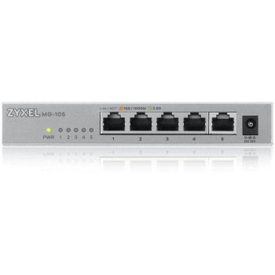 ZYXEL MG-105 5 PORTS DESKTOP 2,5G MULTIGIG UNMANAGED DESKTOP SWITCH