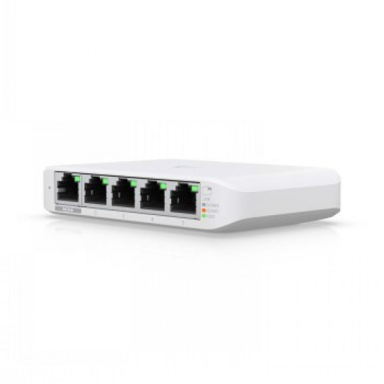 UBIQUITI COMPACT, 5-PORT, LAYER 2 SWITCH THAT CAN BE POWERED WITH POE OR A 5V USB-C ADAPTER