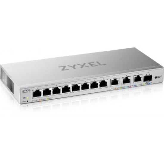 ZYXEL XGS1250-12 V2, 12-PORT GIGABIT WEBMANAGED DESKTOP SWITCH WITH 8 PORT 1G + 3-PORT MULTIGIG 1/2.5/5/10G + 1-PORT SFP+