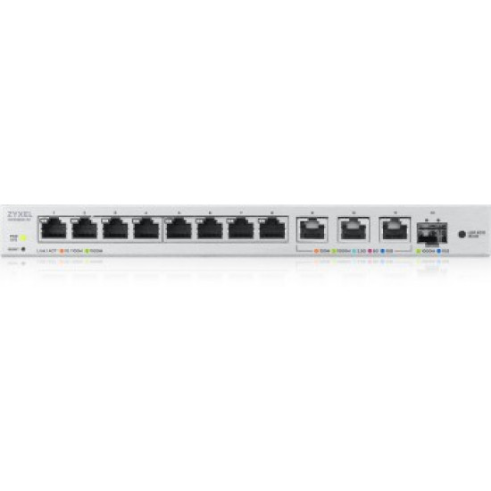 ZYXEL XGS1250-12 V2, 12-PORT GIGABIT WEBMANAGED DESKTOP SWITCH WITH 8 PORT 1G + 3-PORT MULTIGIG 1/2.5/5/10G + 1-PORT SFP+