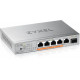 ZYXEL XMG-105 5 PORTS 2,5G + 1 SFP+, 4 PORTS 70W TOTAL POE++ DESKTOP MULTIGIG UNMANAGED DESKTOP SWITCH