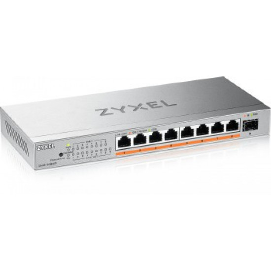 ZYXEL XMG-108 8 PORTS 2,5G + 1 SFP+, 8 PORTS 100W TOTAL POE++ DESKTOP MULTIGIG UNMANAGED DESKTOP SWITCH