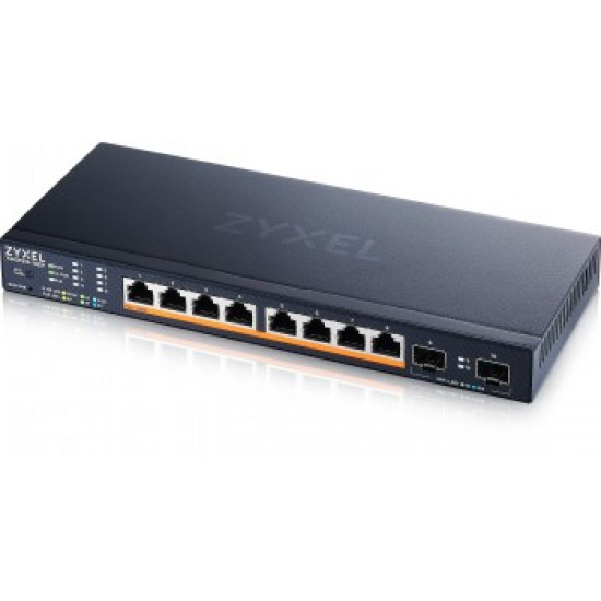 ZYXEL XMG1915-10EP, 8-PORT 2.5GBE, 2 SFP+, 8 X POE++ 130W SMART SWITCH, HYBRID MODE, STANDALONE OR NEBULAFLEX CLOUD