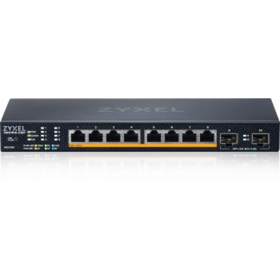 ZYXEL XMG1915-10EP, 8-PORT 2.5GBE, 2 SFP+, 8 X POE++ 130W SMART SWITCH, HYBRID MODE, STANDALONE OR NEBULAFLEX CLOUD