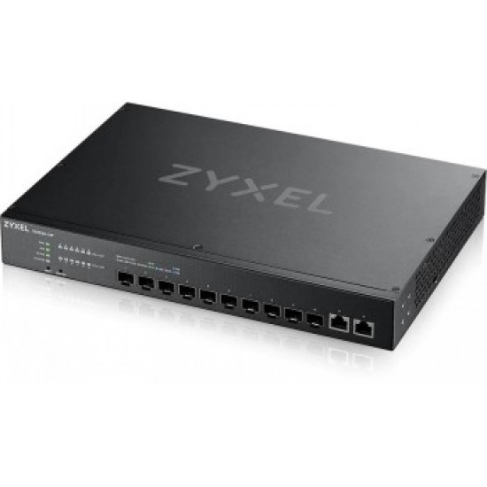 ZYXEL XS1930-12F, 10-PORT 10G SMART MANAGED FIBER SWITCH, 2 MULTI-GIGABIT PORTS, HYBRID MODE, STANDALONE OR NEBULAFLEX CLOUD