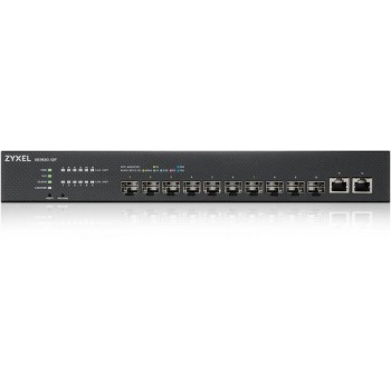 ZYXEL XS1930-12F, 10-PORT 10G SMART MANAGED FIBER SWITCH, 2 MULTI-GIGABIT PORTS, HYBRID MODE, STANDALONE OR NEBULAFLEX CLOUD