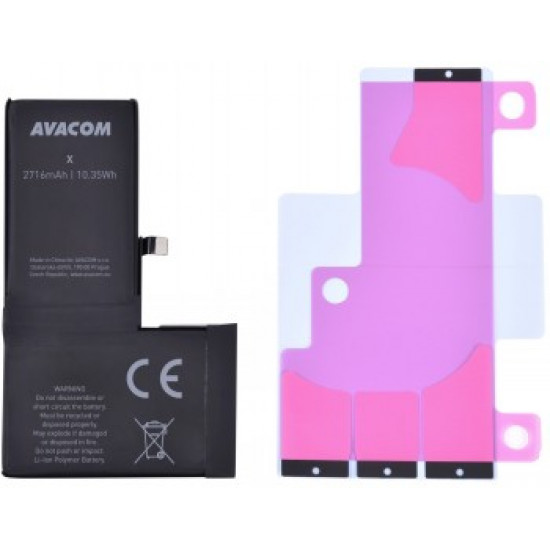 AVACOM BATTERY FOR APPLE IPHONE X, LI-ION 3,81V 2716MAH (REPLACE OF 616-00346)