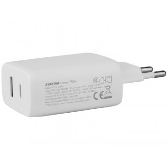 AVACOM HOMEPRO+ WALL CHARGER WITH POWER DELIVERY 65W USB-C AND USB-A OUTPUTS