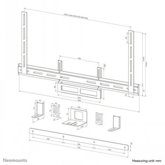 NEOMOUNTS AV2-500WH UNIVERSAL VIDEOBAR KIT - WHITE