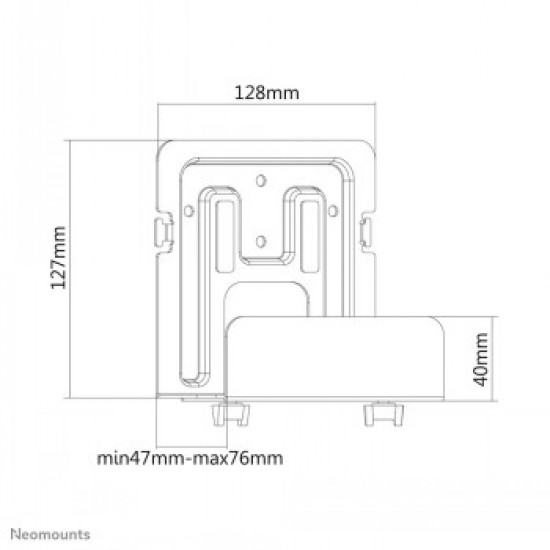 NEOMOUNTS BY NEWSTAR UNIVERSAL MEDIABOX MOUNT 47-76 MM. DEPTH (ALSO SUITED FOR APPLE TV)