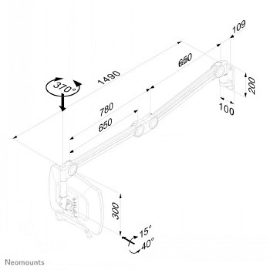 NEWSTAR MEDICAL FLAT SCREEN WALL MOUNT (162 CM LONG/170 CM HIGH) 10-27 WHITE