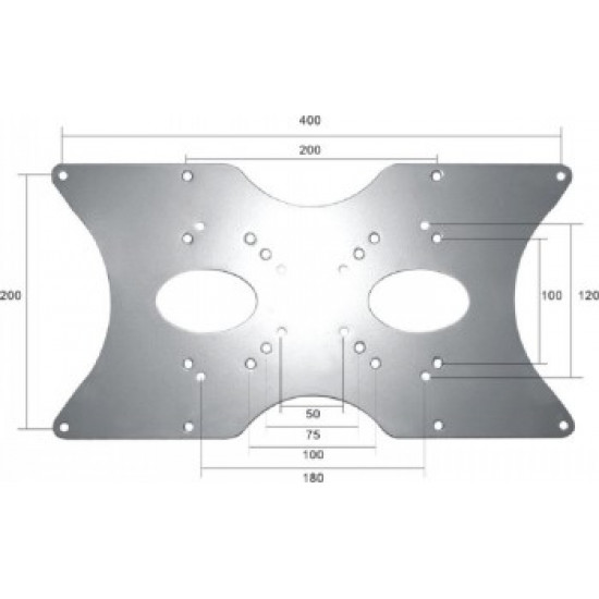 NEWSTAR VESA CONVERSION PLATE - VESA 75/100 - 200X100, 200X200, 400X200 - SILVER