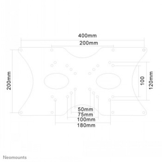 NEWSTAR VESA CONVERSION PLATE - VESA 75/100 - 200X100, 200X200, 400X200 - SILVER