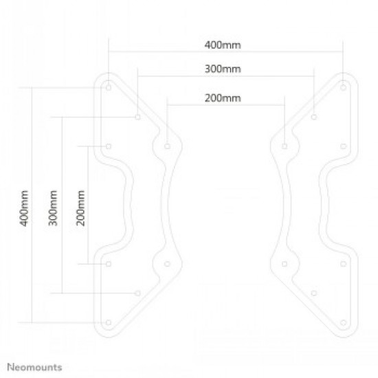 NEWSTAR VESA CONVERSION PLATE - VESA 200X200 TO 400X200, 400X400 - BLACK