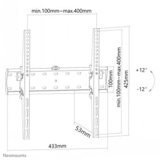 NEWSTAR FLAT SCREEN WALL MOUNT (TILTABLE), BLACK