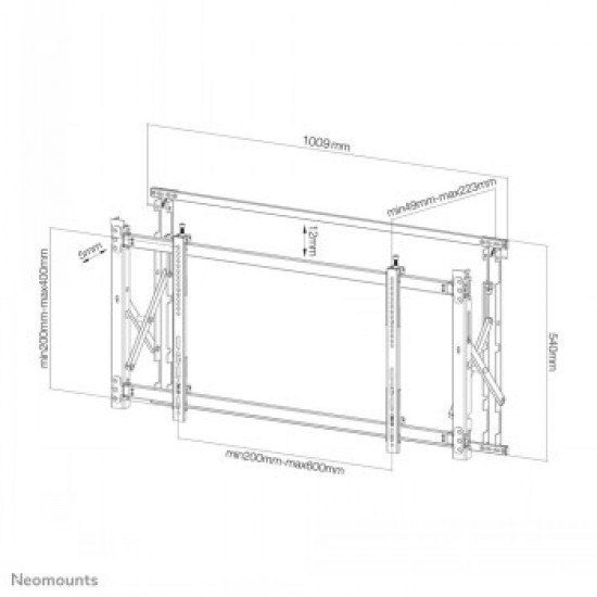 NEWSTAR FLAT SCREEN WALL MOUNT FOR VIDEO WALLS (POP-OUT / STRETCHABLE) 46-52 BLACK