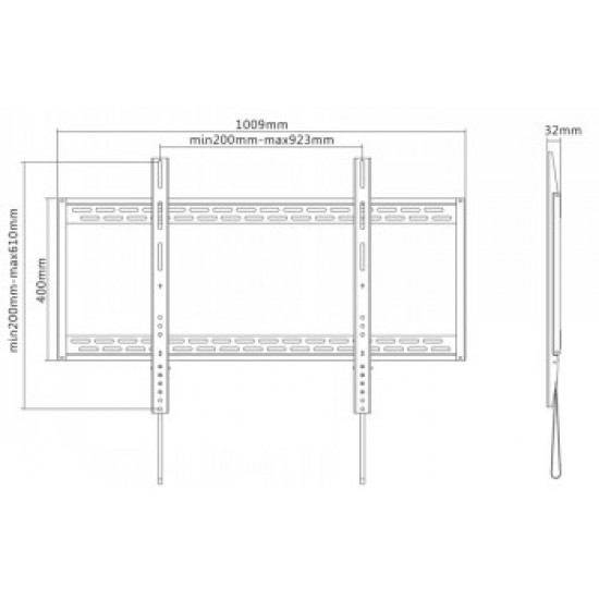 NEWSTAR FLAT SCREEN WALL MOUNT - IDEAL FOR LARGE FORMAT DISPLAYS (FIXED) - 125KG 60-100 BLACK