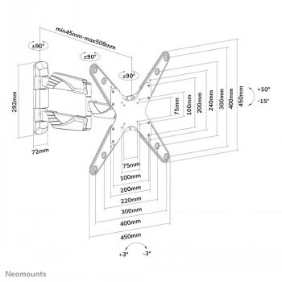 NEOMOUNTS FLAT SCREEN WALL MOUNT (TILT & TURN)