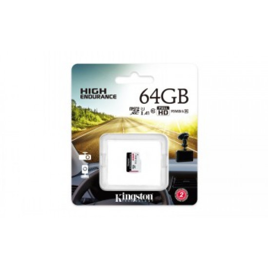 KINGSTON 64GB MICROSDXC ENDURANCE 95R/30W C10 A1 UHS-I CARD ONLY