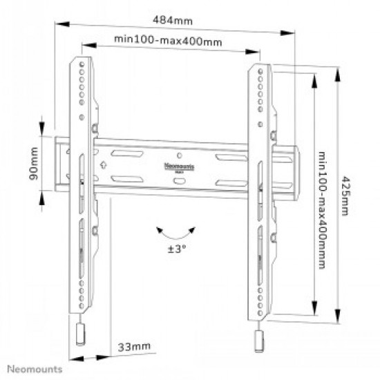 NEOMOUNTS SELECT SCREEN WALL MOUNT (FIXED, VESA 400X400)