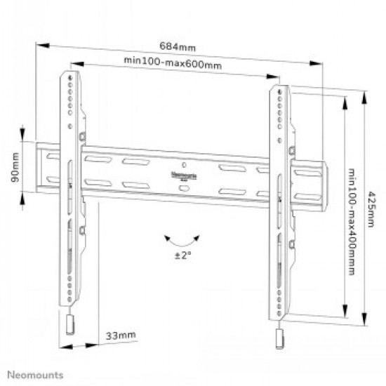 NEOMOUNTS SELECT SCREEN WALL MOUNT (FIXED, VESA 600X400)