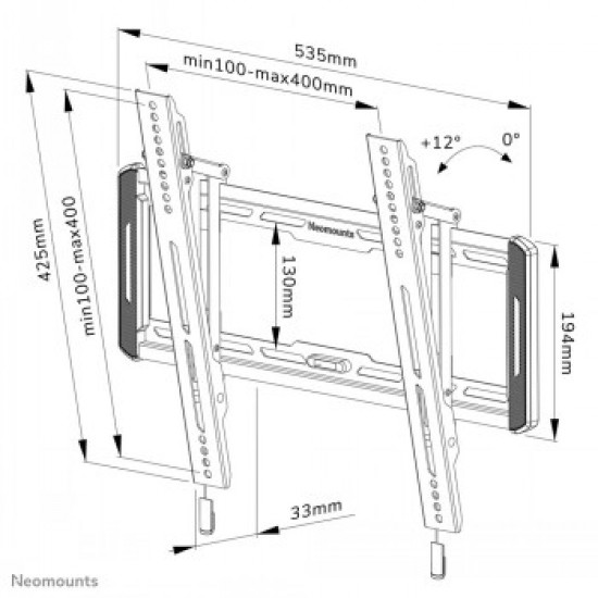 NEOMOUNTS BY NEWSTAR SCREEN WALL MOUNT (TILT, VESA 400X400)