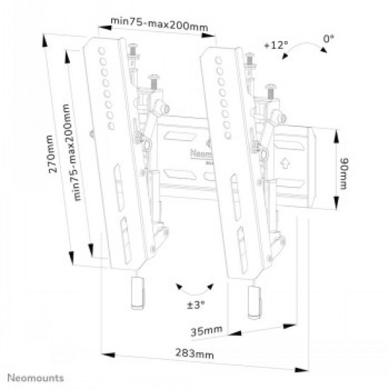 NEOMOUNTS SELECT SCREEN WALL MOUNT (TILT, VESA 200X200)