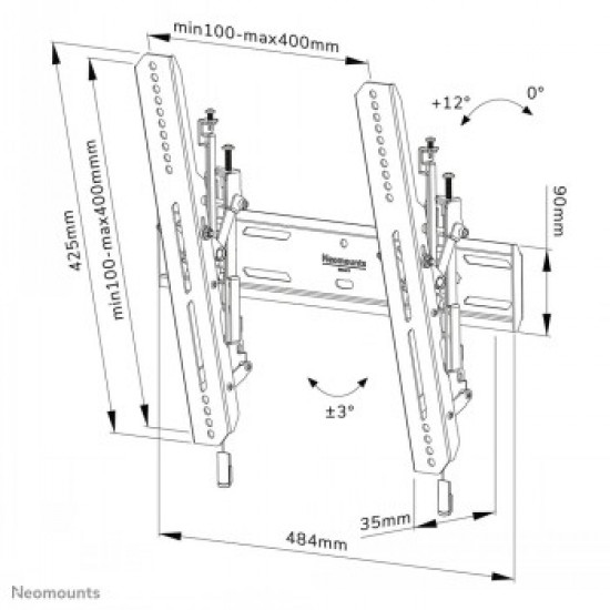 NEOMOUNTS SELECT SCREEN WALL MOUNT (TILT, VESA 400X400)