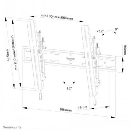 NEOMOUNTS SELECT SCREEN WALL MOUNT (TILT, VESA 600X400)